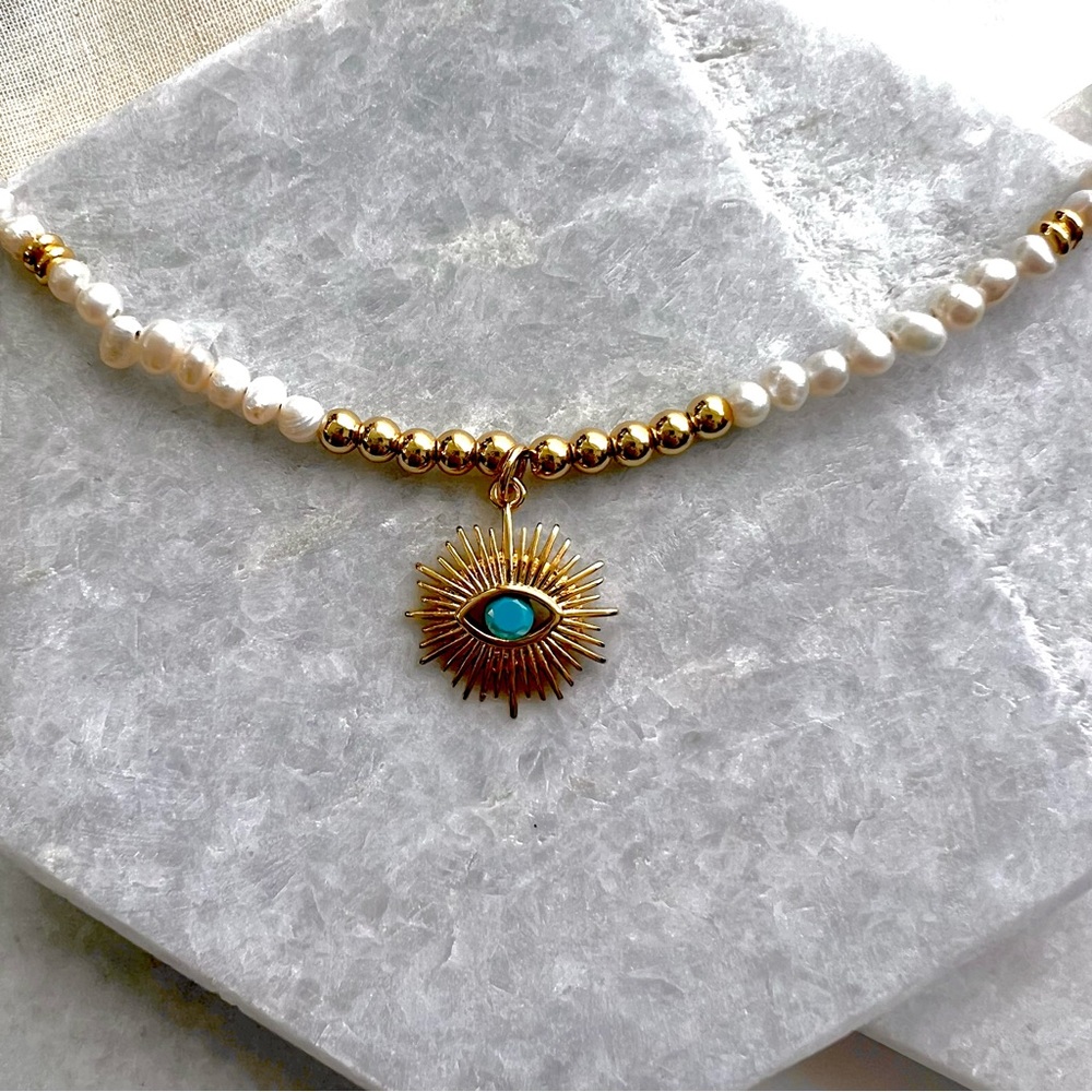 Blessed Eye Pearl Necklace